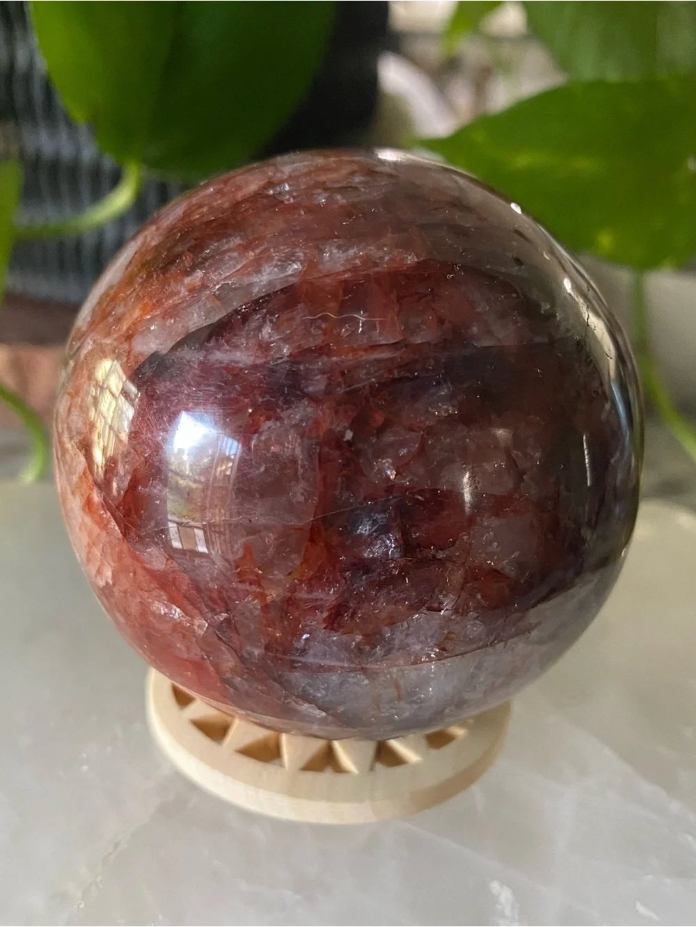 🔥✨ AAA Brazilian Fire Quartz Sphere — 2.7” of Pure Fire! ✨🔥